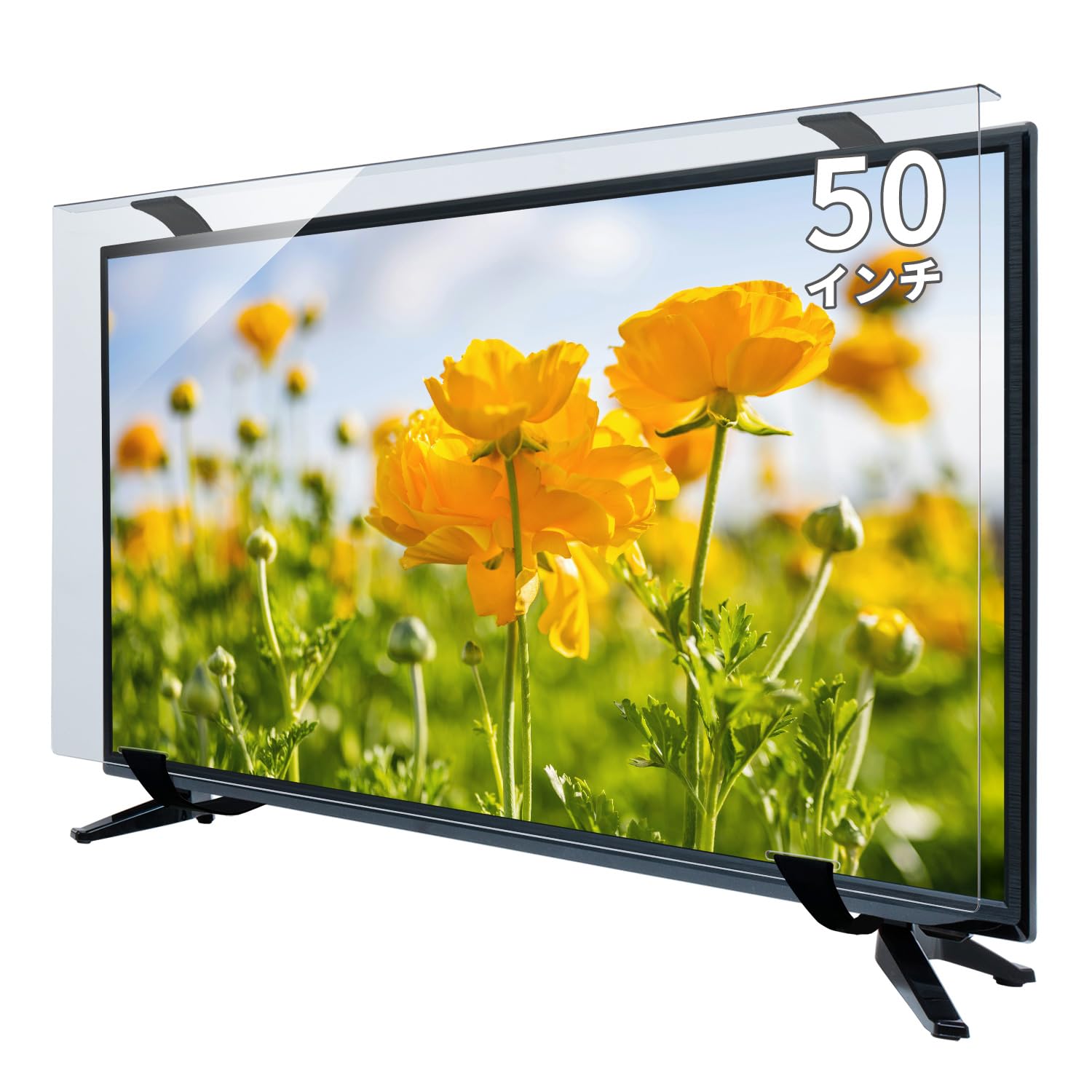 Amazon | MMK 液晶テレビ保護パネル クリア 固定ベルト付 50インチ